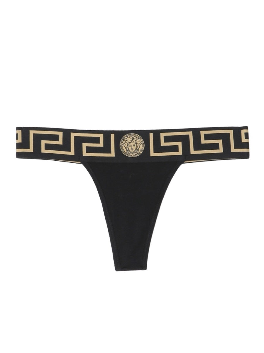 Versace Women Thong With Greca Design