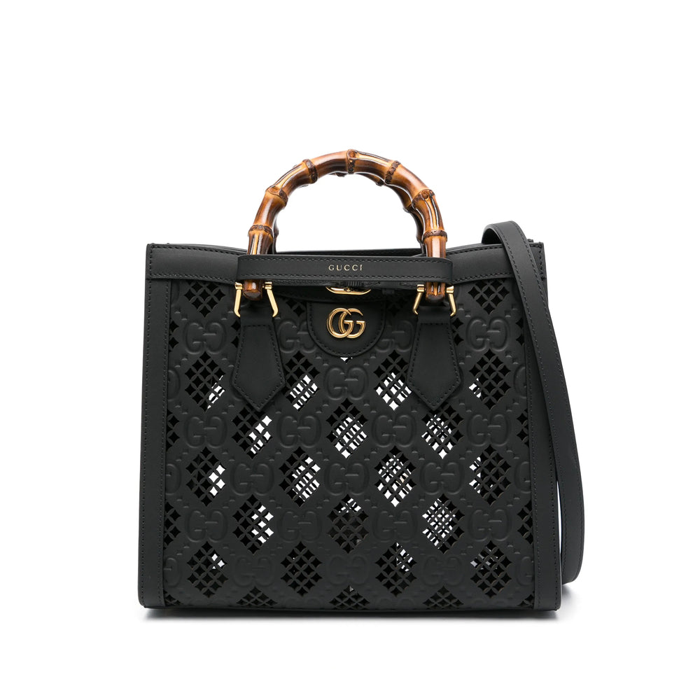 Gucci Women Black Leather Tote Bag