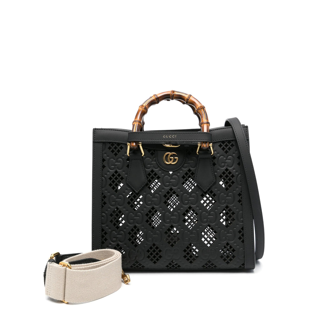 Gucci Women Black Leather Tote Bag