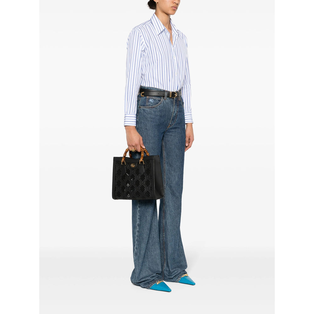 Gucci Women Black Leather Tote Bag