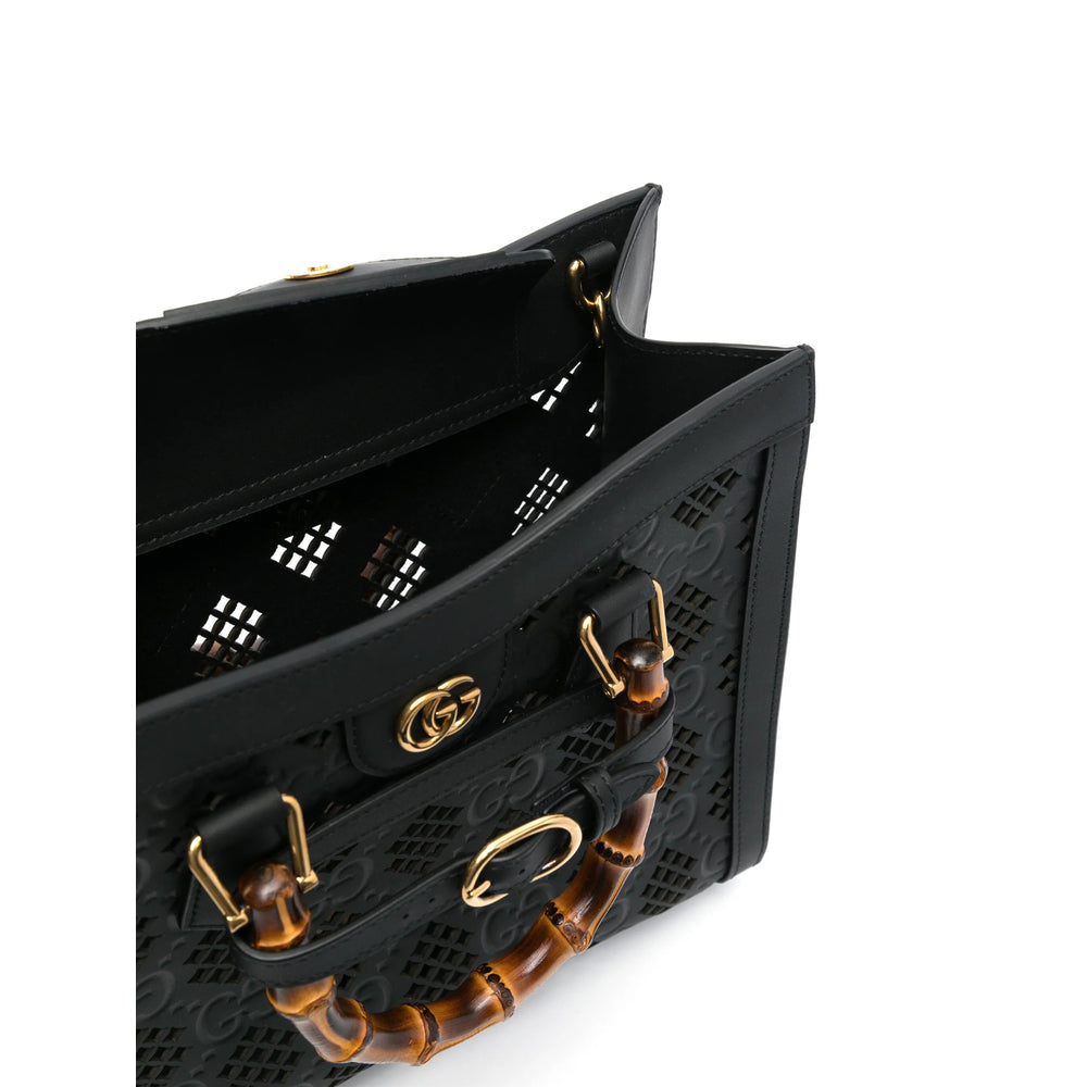 Gucci Women Black Leather Tote Bag