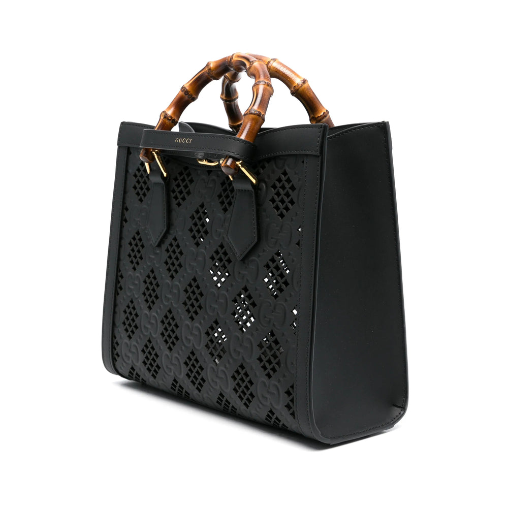Gucci Women Black Leather Tote Bag
