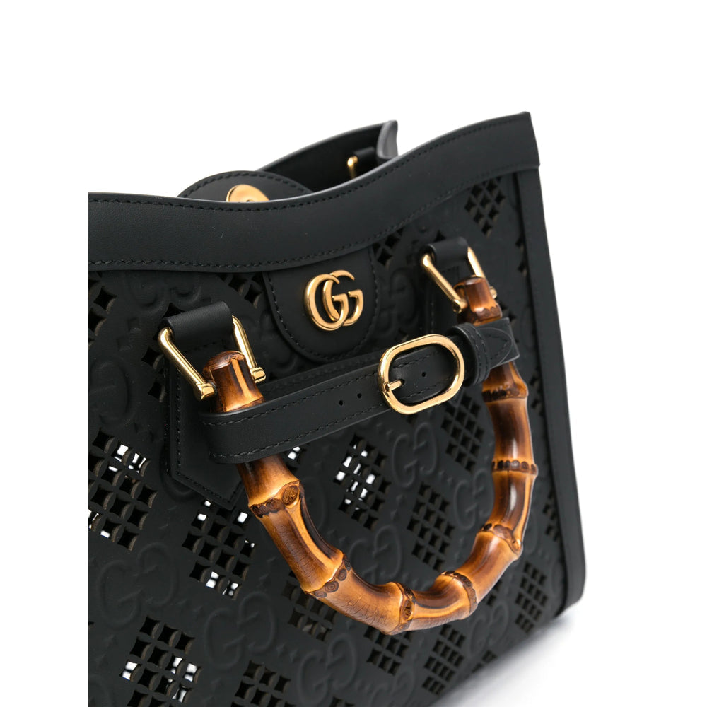 Gucci Women Black Leather Tote Bag