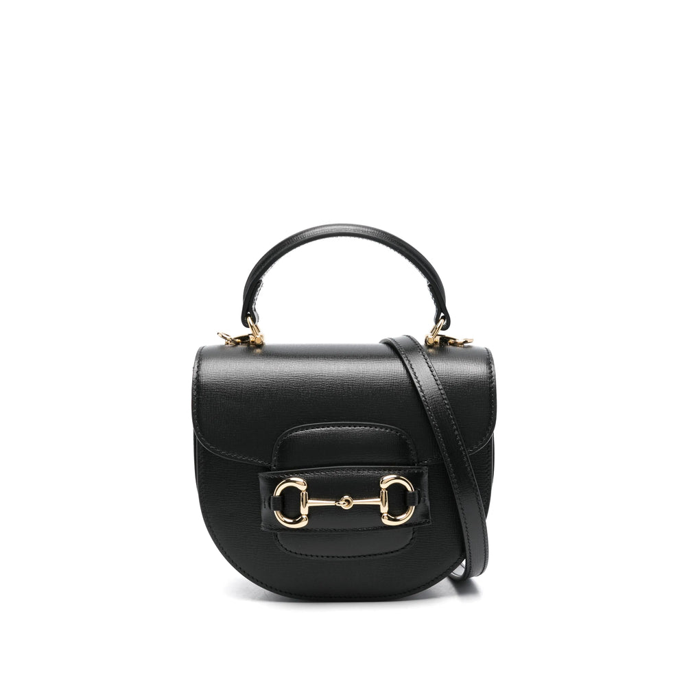 Gucci Women Black Horsebit Tote Bags