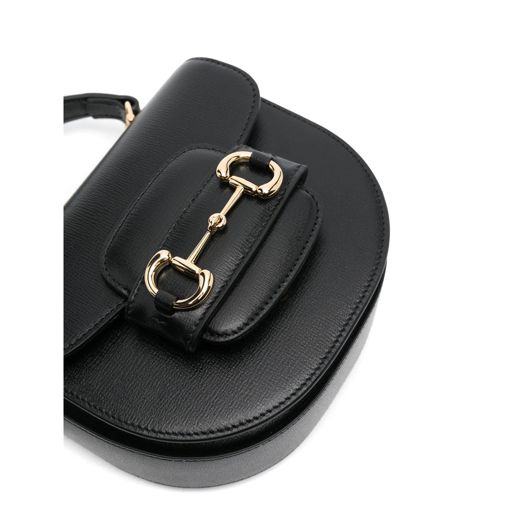 Gucci Women Black Horsebit Tote Bags