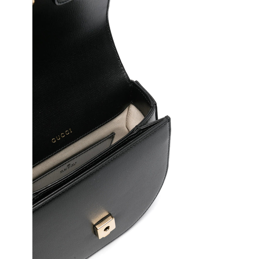 Gucci Women Black Horsebit Tote Bags