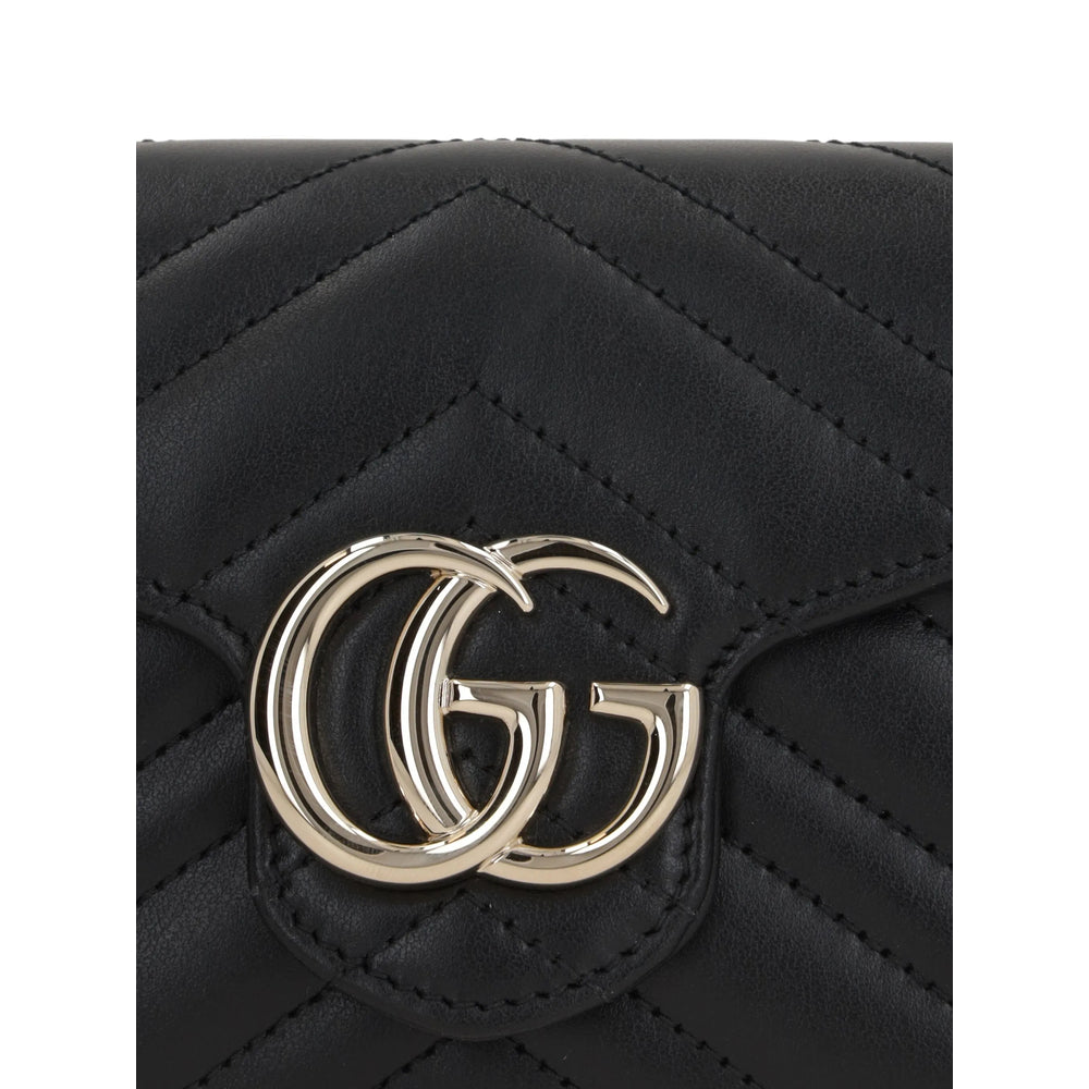 Gucci Women Black Compact Leather Purse