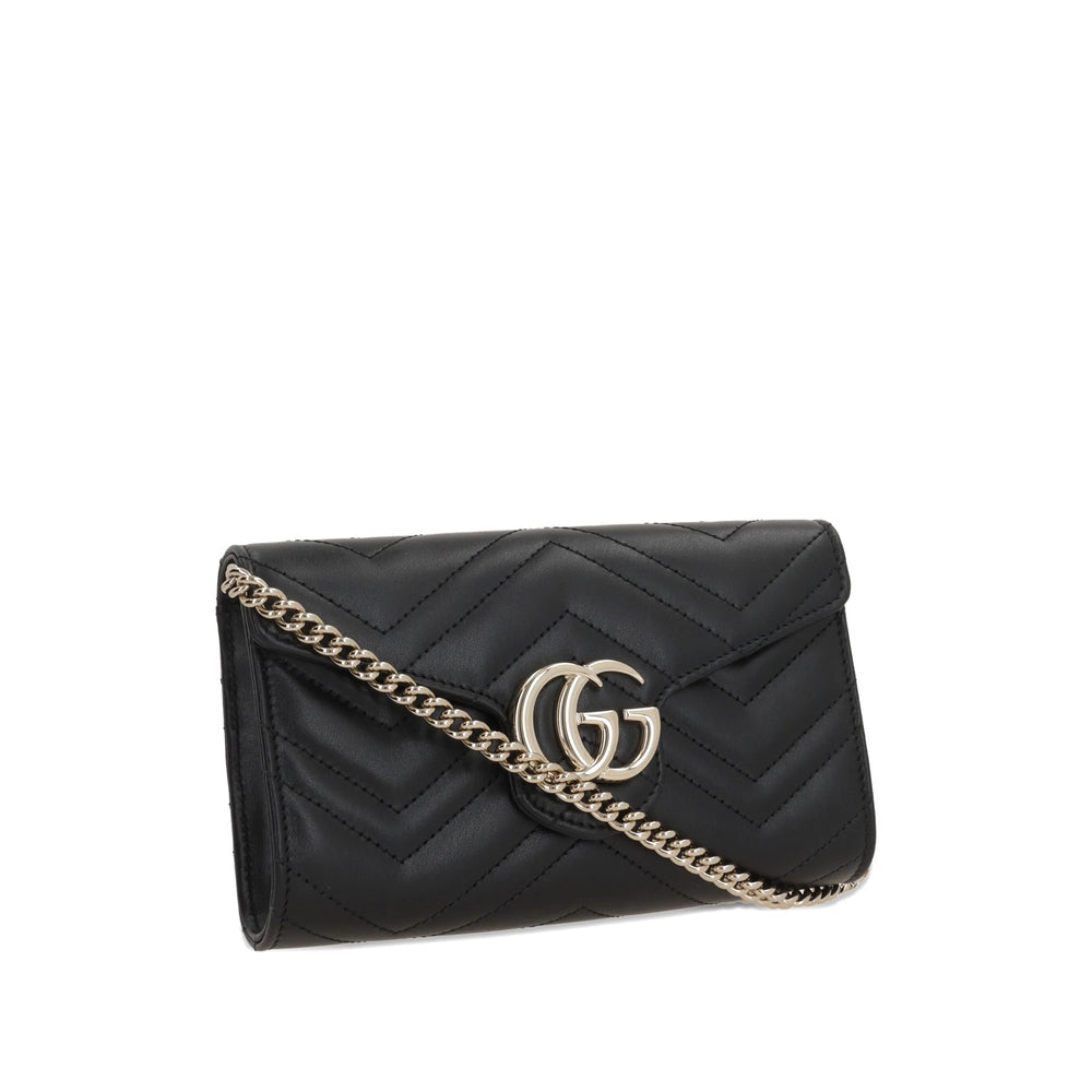 Gucci Women Black Compact Leather Purse